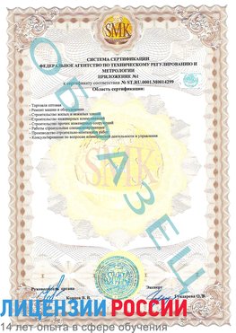 Образец сертификата соответствия (приложение) Электрогорск Сертификат ISO 14001